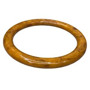 Bakelite Butterscotch Swirl Bangle Bracelet 8" Lightweight Polished Finish Retro